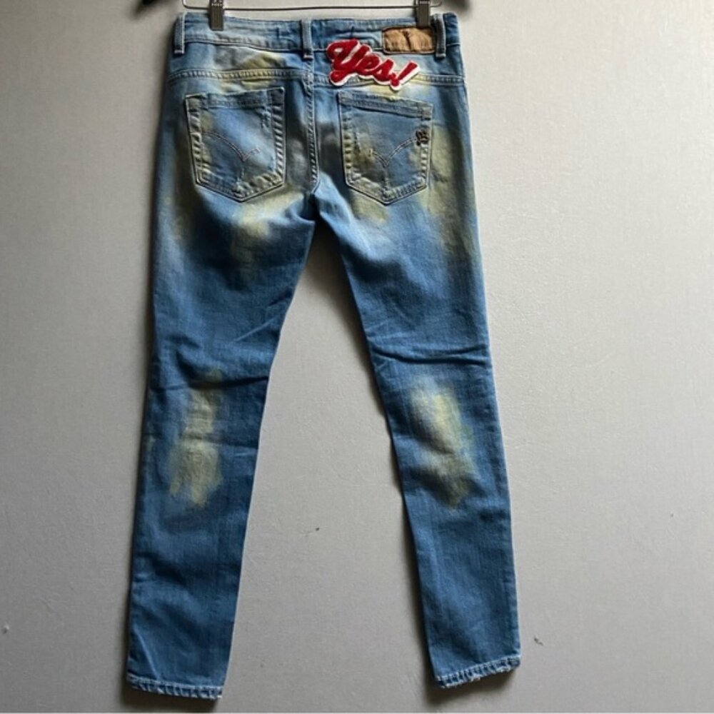 Stylish Blue Jeans with Red Accent